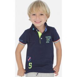 Mayoral - Polo dziecięce 92-134 cm. Szare t-shirty chłopięce Mayoral, z aplikacjami, z elastanu, z krótkim rękawem. W wyprzedaży za 79,90 zł.