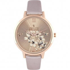 Zegarek kwarcowy "Floral" w kolorze biało-różowozłotym. Czerwone, analogowe zegarki damskie marki Stylowe zegarki. W wyprzedaży za 139,95 zł.