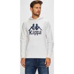 Kappa - Bluza. Białe bluzy męskie Kappa, s, z nadrukiem, z bawełny, z kapturem, bez rękawów, z kapturem. W wyprzedaży za 99,90 zł.