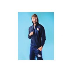 Bluza męska rozpinana z kapturem. Niebieskie bluzy męskie TXM, m, z nadrukiem, z bawełny, wizytowe, z kapturem, bez rękawów, z kapturem. Za 19,99 zł.