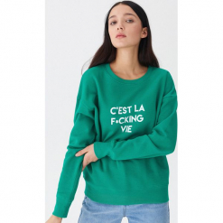 Bluza z napisem - Zielony. Zielone bluzy damskie marki House, l, z napisami. Za 69,99 zł.