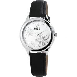 Biżuteria i zegarki: QBOS Silver Flower Zegarek na rękę czarny