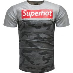 Koszulka męska t-shirt moro szary Recea. Szare koszulki męskie Recea, xl, z nadrukiem, z bawełny, eleganckie, bez kołnierzyka, długie. Za 40,19 zł.
