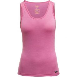 Devold Top Breeze Woman Singlet Sweet S. Różowe topy damskie marki Devold, s, bez wzorów, ze skóry, bez kołnierzyka. Za 245,00 zł.