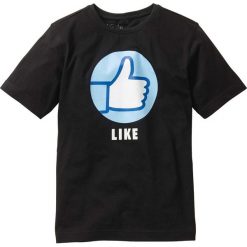 Koszulka bonprix czarny z nadrukiem. Czarne t-shirty chłopięce marki bonprix, z nadrukiem. Za 22,99 zł.