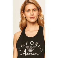 Emporio Armani - Top. Białe bluzki damskie Emporio Armani, s, z nadrukiem, z bawełny, casualowe, z okrągłym kołnierzem, z krótkim rękawem. Za 239,90 zł.