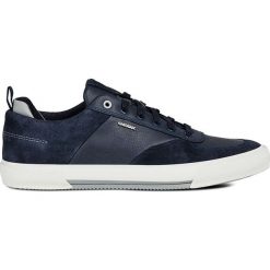 Geox - Buty. Niebieskie buty sportowe męskie Geox, ze skóry, na sznurówki. W wyprzedaży za 369,90 zł.