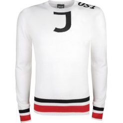 Just Cavalli Sweter. Swetry męskie Roberto Cavalli, z nadrukiem, z wełny, z okrągłym kołnierzem, bez kaptura. Za 879,00 zł.