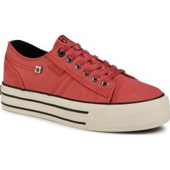 Tenisówki BIG STAR - GG274141 Red. Czerwone półbuty damskie BIG STAR, bez wzorów, z gumy, retro, bez obcasa, na płaskiej podeszwie, bez zapięcia. Za 149,00 zł.