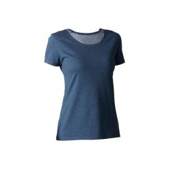 Koszulka Gym & Pilates 500 damska. Niebieskie koszulki damskie marki DOMYOS, xl, bez wzorów, z elastanu, bez kołnierzyka, bez rękawów. Za 19,99 zł.