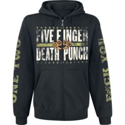 Bluzy męskie: Five Finger Death Punch Locked & Loaded Bluza z kapturem rozpinana czarny