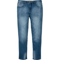Dżinsy ze stretchem Slim Fit Straight bonprix niebieski "medium bleached". Niebieskie jeansy męskie bonprix, m, z aplikacjami, sportowe. Za 109,99 zł.