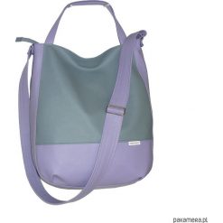 Shopper bag damskie: fioletowa torba listonoszka, worek na lato lila
