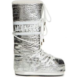 Śniegowce MOON BOOT CLASSIC 50 CROCODILE. Szare śniegowce damskie na zimę, ze skóry. Za 2620,00 zł.