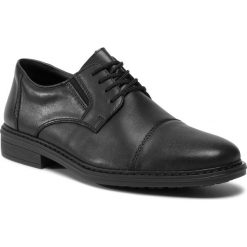 Półbuty RIEKER - 17642-00 Schwarz. Czarne buty wizytowe męskie Rieker, bez wzorów, ze skóry ekologicznej, eleganckie, bez zapięcia. Za 279,00 zł.