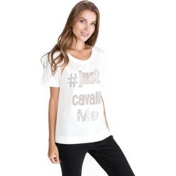 Just Cavalli Koszulka Biały. Białe koszulki damskie Just Cavalli, s, z aplikacjami, z poliesteru, bez kołnierzyka. Za 1176,95 zł.