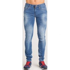JEANSY SLIM FIT Emporio Armani. Niebieskie jeansy męskie Emporio Armani, m, z aplikacjami. Za 509,40 zł.