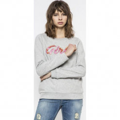 Vero Moda - Bluza Girls. Szare bluzy rozpinane damskie Vero Moda, l, z aplikacjami, z bawełny, bez kaptura. W wyprzedaży za 49,90 zł.
