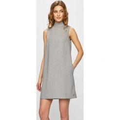 Tommy Hilfiger - Sukienka. Szare sukienki damskie TOMMY HILFIGER, na co dzień, s, bez wzorów, z elastanu, casualowe, bez kołnierzyka, bez rękawów, mini, proste. Za 579,90 zł.