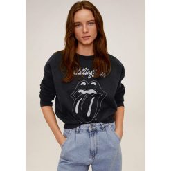 Mango - Bluza Rocker. Szare bluzy damskie Mango, s, z nadrukiem, z elastanu, bez rękawów, bez kaptura. W wyprzedaży za 69,90 zł.