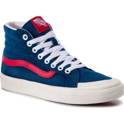 Sneakersy VANS - Sk8-Hi Reissue 13 VN0A3TKPVSS1 Sailor Blue/Tango Red. Niebieskie półbuty damskie Vans, bez wzorów, ze skóry, bez obcasa, na płaskiej podeszwie, bez zapięcia. Za 359,00 zł.