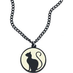 Naszyjniki damskie: Alchemy Gothic Meow at the Moon Naszyjnik czarny