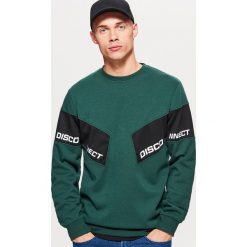 Bluza z panelami - Zielony. Zielone bluzy męskie rozpinane marki Cropp, l. Za 99,99 zł.