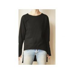 Bluza tunika asymetryczna Frak prostokąt Czarny. Czarne tuniki damskie One mug a day, s, bez wzorów, z elastanu, z długim rękawem, długie, bez kaptura. Za 249,00 zł.