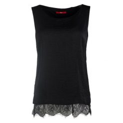 S.Oliver Top Damski 36 Czarny. Czarne topy damskie S.Oliver, s, z materiału. W wyprzedaży za 119,00 zł.