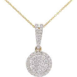 Złoty naszyjnik z diamentową zawieszką - dł. 46 cm. Żółte naszyjniki damskie REVONI, z diamentem, złote. W wyprzedaży za 1519,95 zł.