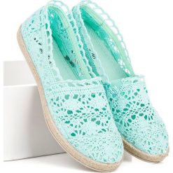Espadryle damskie: Miętowe koronkowe espadryle Seastar