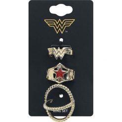 Wonder Woman Symbole Pierścień złoty. Żółte pierścionki damskie marki Wonder Woman, złote. Za 17,90 zł.