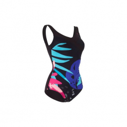 Strój jednoczęściowy do aquafitness KARLI Tropical damski. Czarne stroje jednoczęściowe NABAIJI. W wyprzedaży za 79,99 zł.