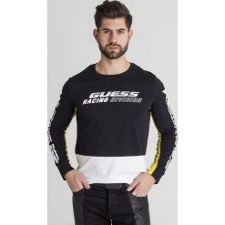 LONGSLEEVE GUESS. Czarne bluzy męskie Guess, xl, z nadrukiem, klasyczne, z okrągłym kołnierzem, bez rękawów, bez kaptura. Za 160,30 zł.