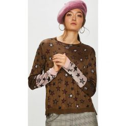 Scotch & Soda - Sweter. Brązowe swetry klasyczne damskie marki Scotch & Soda, l, z dzianiny, z okrągłym kołnierzem. Za 559,90 zł.