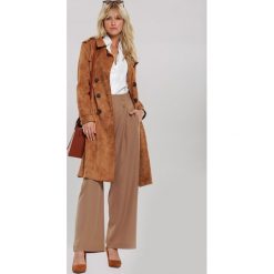 Camelowy Płaszcz Rosa. Brązowe płaszcze damskie other, s, bez wzorów, z zamszu, klasyczne. Za 199,99 zł.
