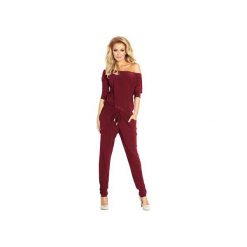 KOMBINEZON SATYNOWY BORDOWY. Czerwone kombinezony damskie Dressroad, xl, z materiału. Za 125,00 zł.