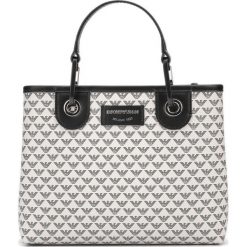 Emporio Armani Torebka Biały. Białe torebki klasyczne damskie Emporio Armani, w paski, z materiału, bez dodatków. Za 840,95 zł.