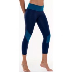 Legginsy sportowe w kolorze granatowo-niebieskozielonym. Niebieskie legginsy sportowe damskie Liposlim, m, z tkaniny. W wyprzedaży za 114,95 zł.