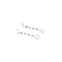 Kolczyki Agat Różowy Gwiazdki srebro. Różowe kolczyki damskie marki Brazi druse jewelry, z agatem, srebrne, na sztyftcie. Za 170,00 zł.