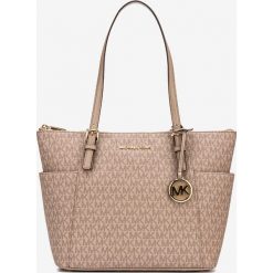 Michael Kors Jet Set Logo Torebka Beżowy. Brązowe torebki klasyczne damskie Michael Kors, bez wzorów, z bawełny, bez dodatków. Za 1119,95 zł.
