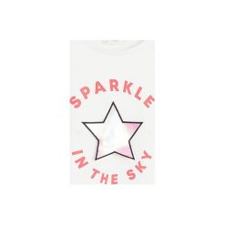 Mango Kids - T-shirt dziecięcy Window 110-164 cm. Żółte bluzki dziewczęce Mango Kids, z aplikacjami, z bawełny, z okrągłym kołnierzem, z krótkim rękawem, krótkie, bez kaptura. Za 45,90 zł.
