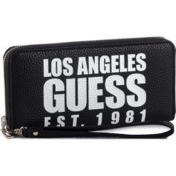 Duży Portfel Damski GUESS - Bobbi (AF) Slg SWAF64 22460 BLA. Czarne portfele damskie Guess, z aplikacjami, ze skóry ekologicznej. Za 279,00 zł.