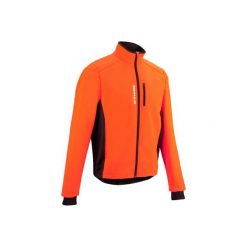 Bluza Na Rower 300 Męska Pomarańczowa B'twin. Czerwone bluzy męskie TRIBAN, s, bez wzorów, z elastanu, bez kaptura, rowerowe. Za 99,99 zł.