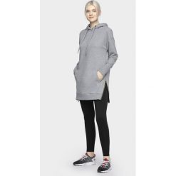 Bluza damska z suwakami po bokach BLD701 - szary. Szare bluzy damskie s, bez wzorów, z dzianiny, bez rękawów, z kapturem. Za 149,99 zł.