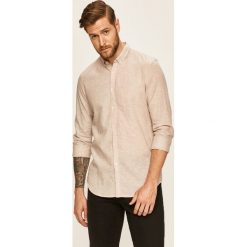 Tom Tailor Denim - Koszula. Brązowe koszule męskie TOM TAILOR DENIM, s, bez wzorów, z tkaniny, casualowe, button down, z długim rękawem. W wyprzedaży za 119,90 zł.