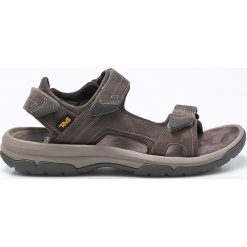 Teva - Sandały. Szare kapcie męskie marki Teva, ze skóry. Za 339,90 zł.