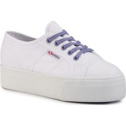 Tenisówki SUPERGA - 2790 Cotwcontrast S1114DW White/Violet Persian. Białe półbuty damskie Superga, na co dzień, bez wzorów, z gumy, bez obcasa, bez zapięcia. W wyprzedaży za 209,00 zł.