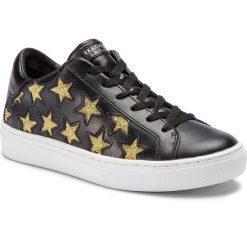 Sneakersy SKECHERS - Star Side 73535/BKGD Black/Gold. Czarne półbuty damskie Skechers, z aplikacjami, ze skóry ekologicznej, retro, bez obcasa, na płaskiej podeszwie, bez zapięcia. W wyprzedaży za 179,00 zł.