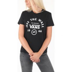 Vans Koszulka Czarny. Czarne podkoszulki męskie Vans, s, z nadrukiem, z bawełny, bez kołnierzyka, z krótkim rękawem, krótkie. Za 128,95 zł.